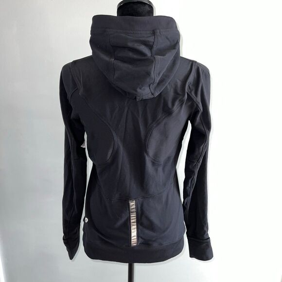 Lululemon Winter Sprinter Hoodie Womens 8 Long Sleeve Pullover Black Luxtreme - Picture 7 of 8